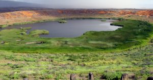 Imagen del volcán Rano Raraku