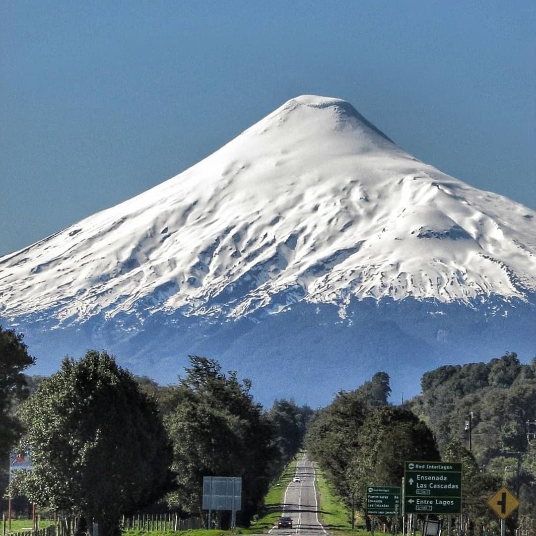 Vista de cerca del volcán Osorno