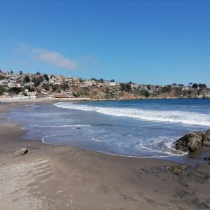 foto panorámica de la playa chica en cartagena