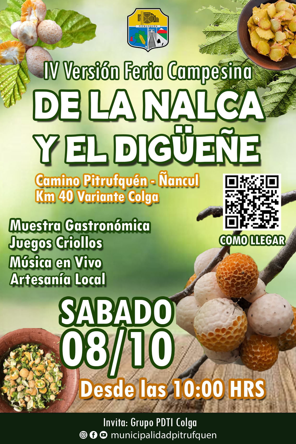 afiche del evento nalca y el digueñe, con horarios y actividades