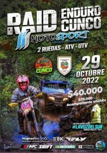 El próximo 29 de octubre en el Gimnasio Municipal de Cunco en la Región de la Araucanía, se realizará el evento Raid Enduro Cunco