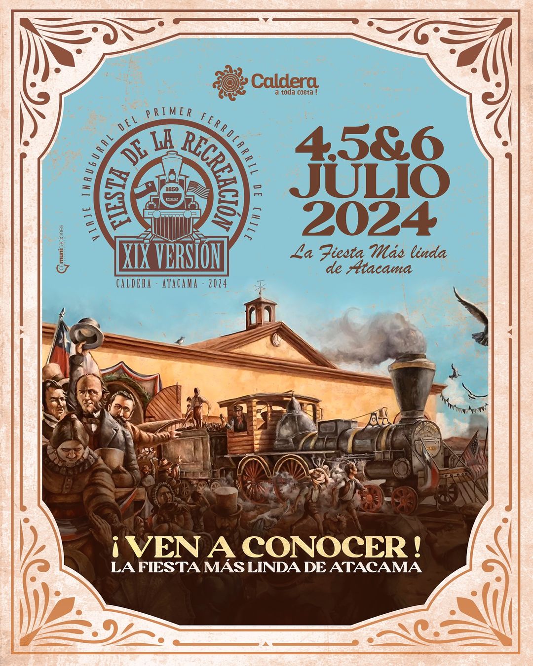 XIX Fiesta de la Recreación Primer Viaje en Ferrocarril de Chile en Caldera