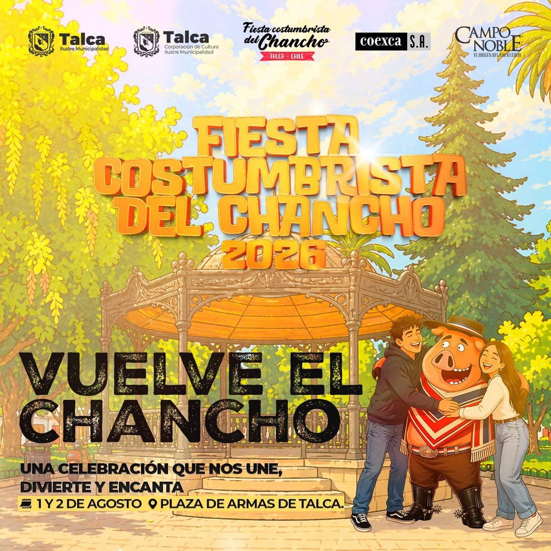 Afiche promocional de la Fiesta del Chancho de Talca 2026