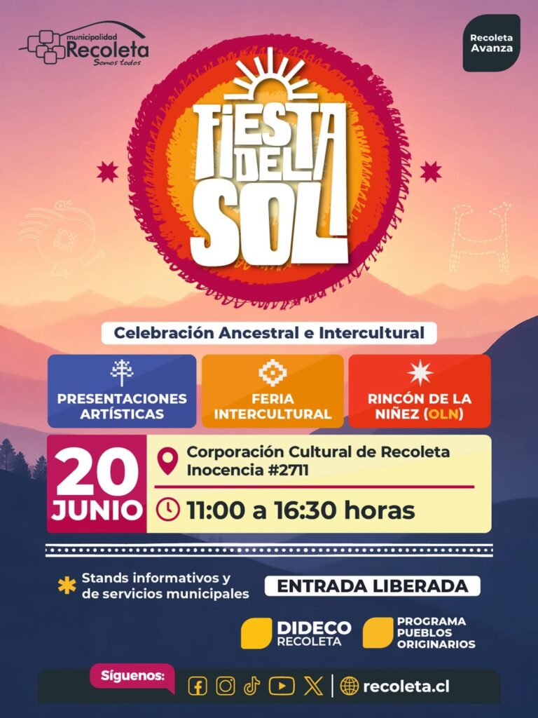 Afiche Fiesta del Sol en Recoleta.