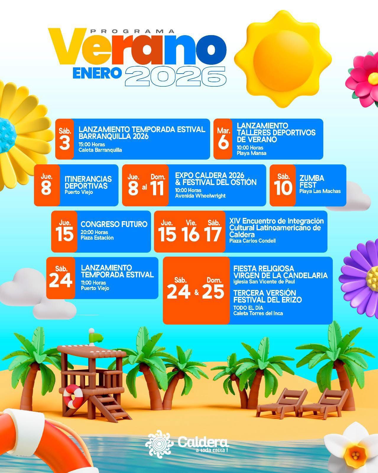 Verano 2026 en Caldera