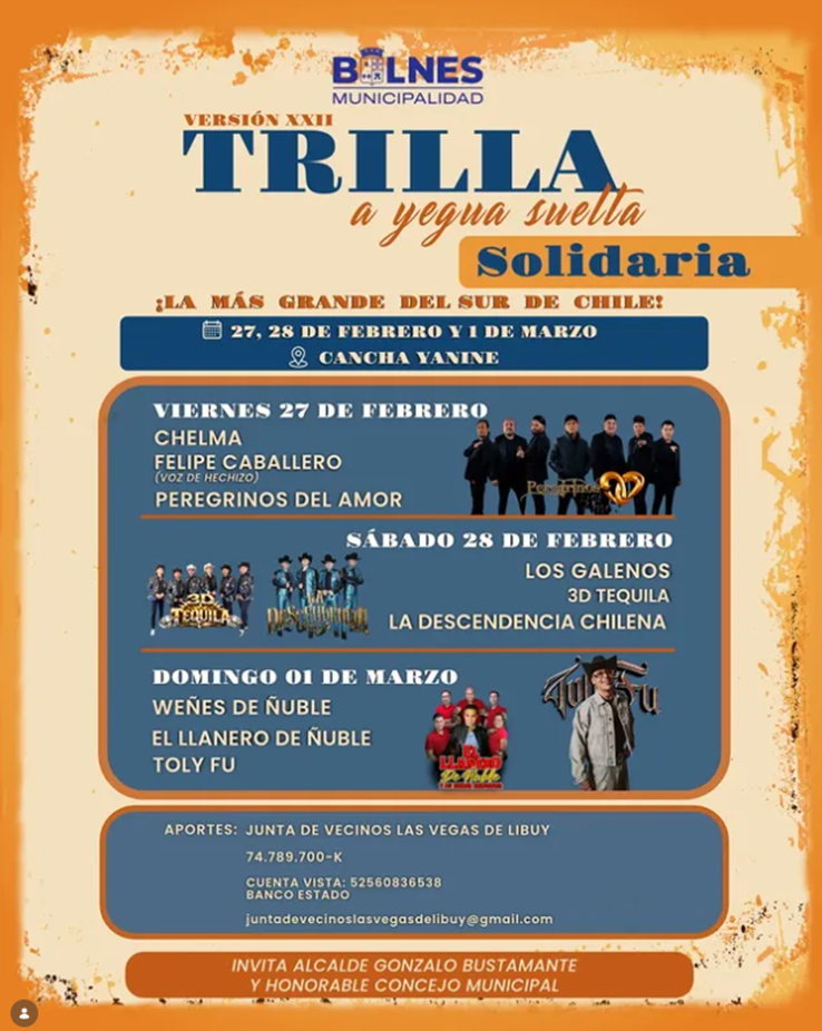 Trilla a Yegua Suelta Bulnes