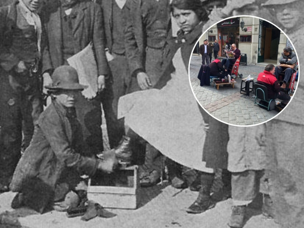 Foto de un lustrabotas. La fotografía es de Memoria Chilena, del Blog Bitácora Mis Viajes