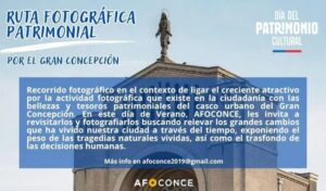 Afiche promocional de la ruta fotográfica encabezada por la Asociación de Fotógrafos de Concepción.