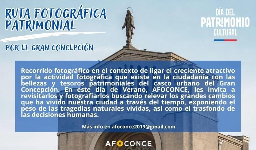Afiche promocional de la ruta fotográfica encabezada por la Asociación de Fotógrafos de Concepción.