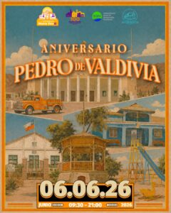 Afiche promocional del Aniversario de la Oficina Salitrera Pedro de Valdivia este 2026.