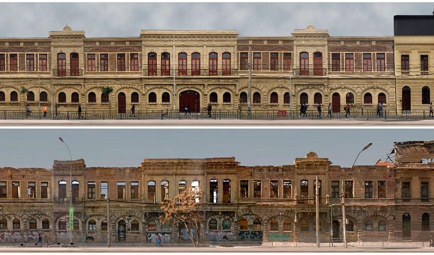 Antes y después de la Cervecería Ebner.
