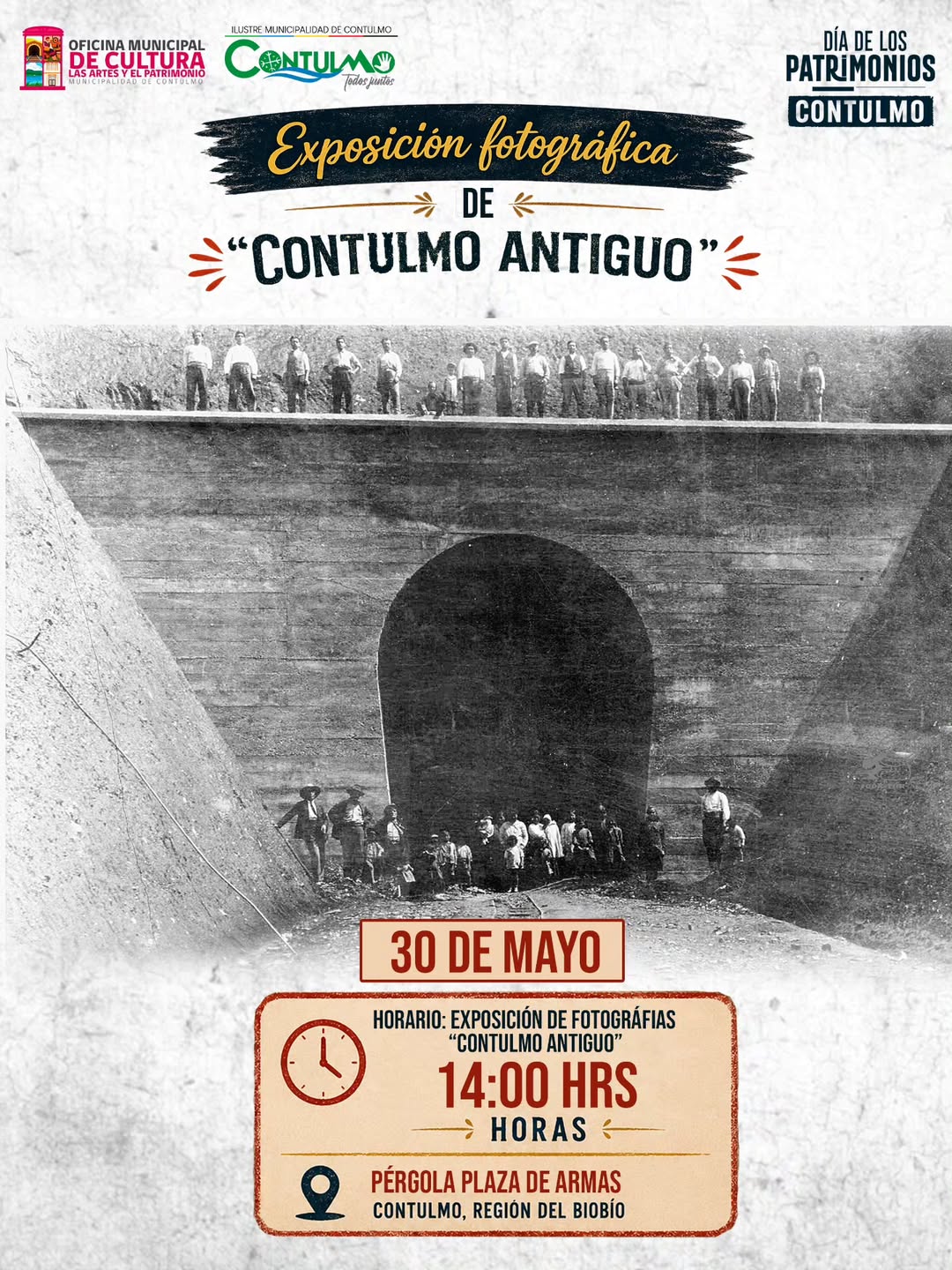 Afiche promocional de la Exposición Fotográfica de Contulmo Antiguo.
