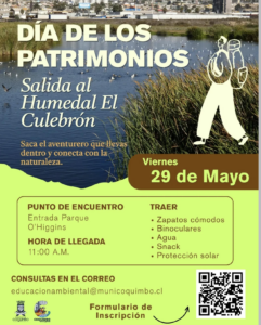 Afiche promocional de las visitas guiadas al Humedal El Culebrón.