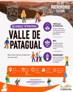 Afiche promocionando las actividades en el Valle de Patagual por el Día del Patrimonio.