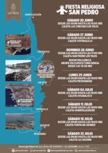 Afiche con las actividades de la fiesta de San Pedro en Los Vilos.