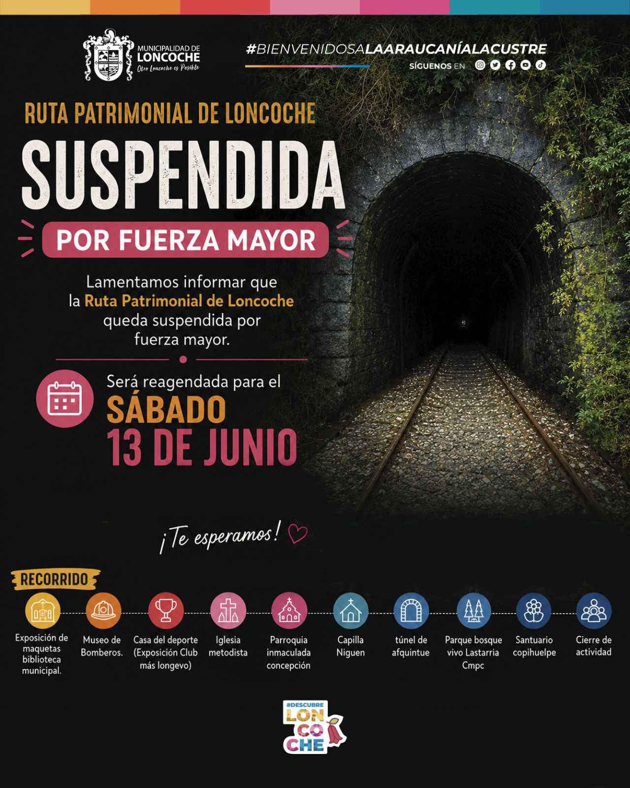 Afiche promocional de la Ruta Patrimonial de Loncoche.