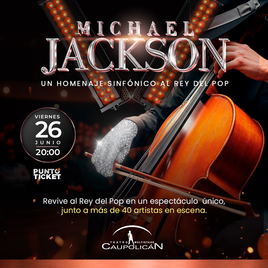 Afiche promocional del evento Michael Jackson sinfónico.