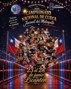 Afice promocional del Campeonato Juvenil de Cueca Mataquito 2026 en Licantén.