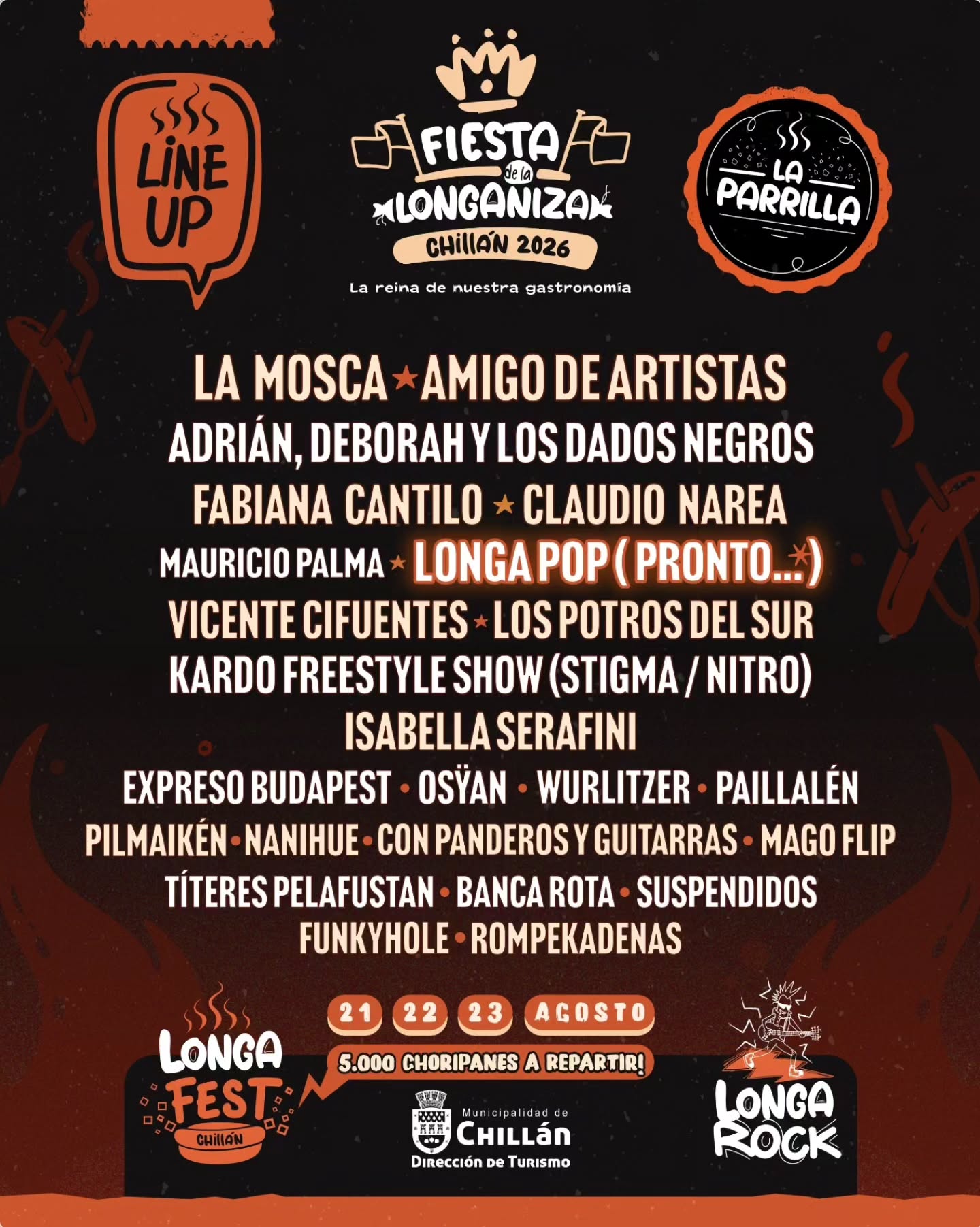 Afiche Fiesta de la Longaniza de Chillán.