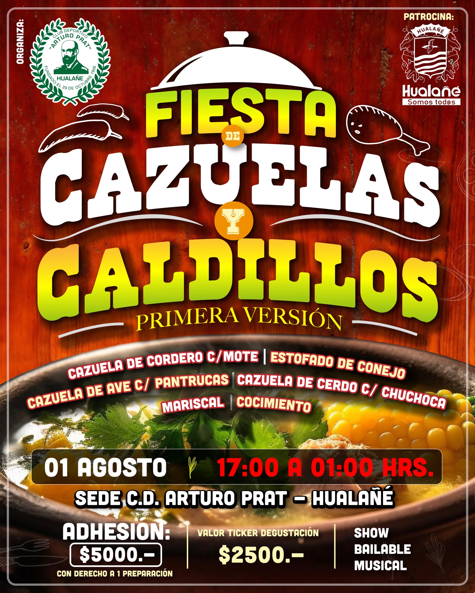 Afiche de la Fiesta de la Cazuela y Caldillos de Hualañé.