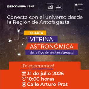 Afiche promocional Vitrina Astronómica Antofagasta.