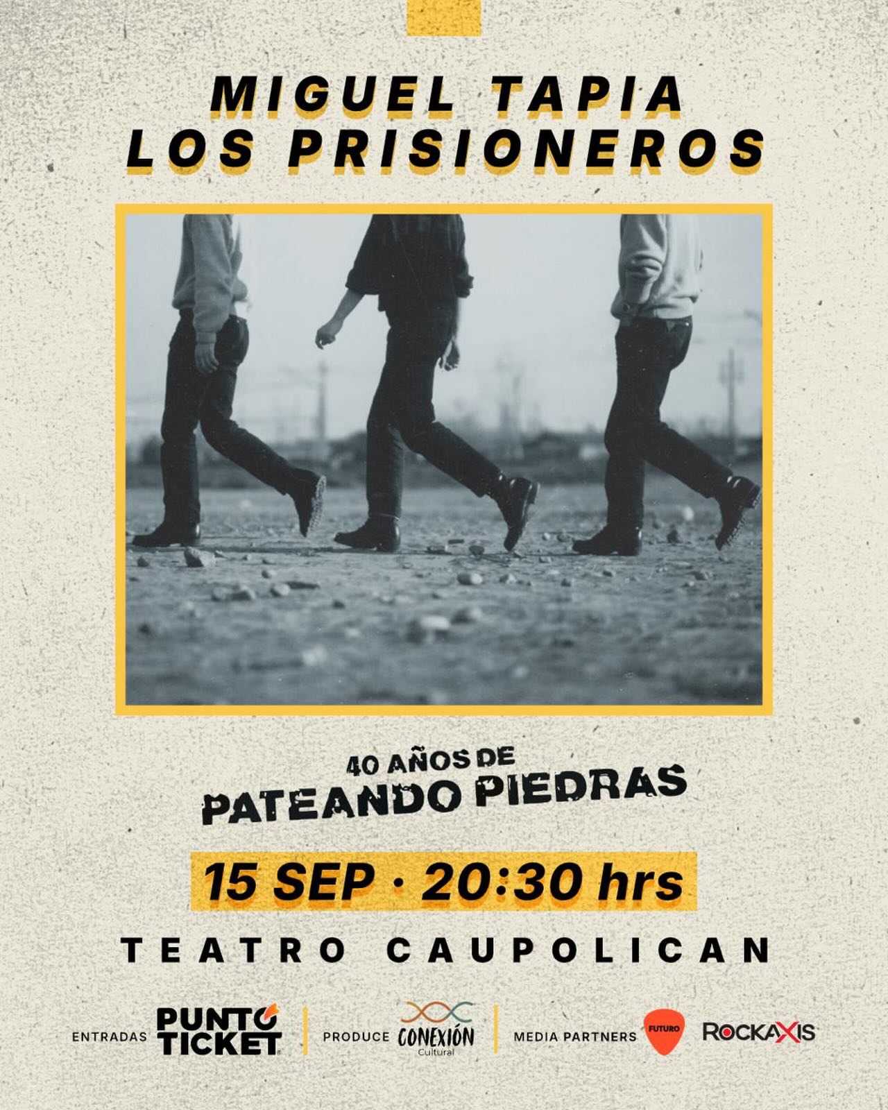 Afiche 40 años pateando piedras.