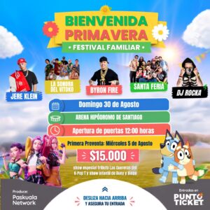 Afiche Bienvenida Primavera Festival Familiar.