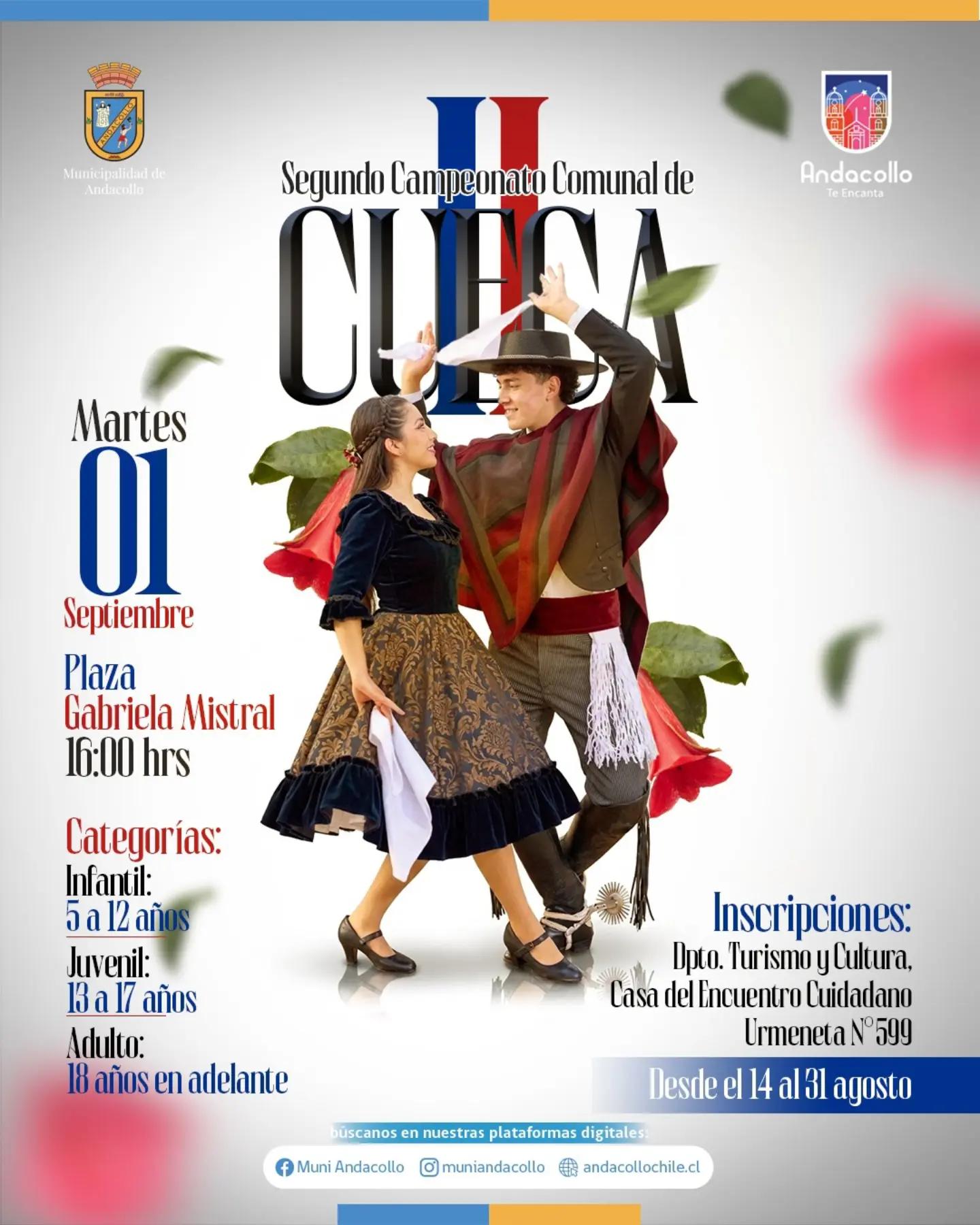 Afiche oficial Campeonato de Cueca Andacollo.