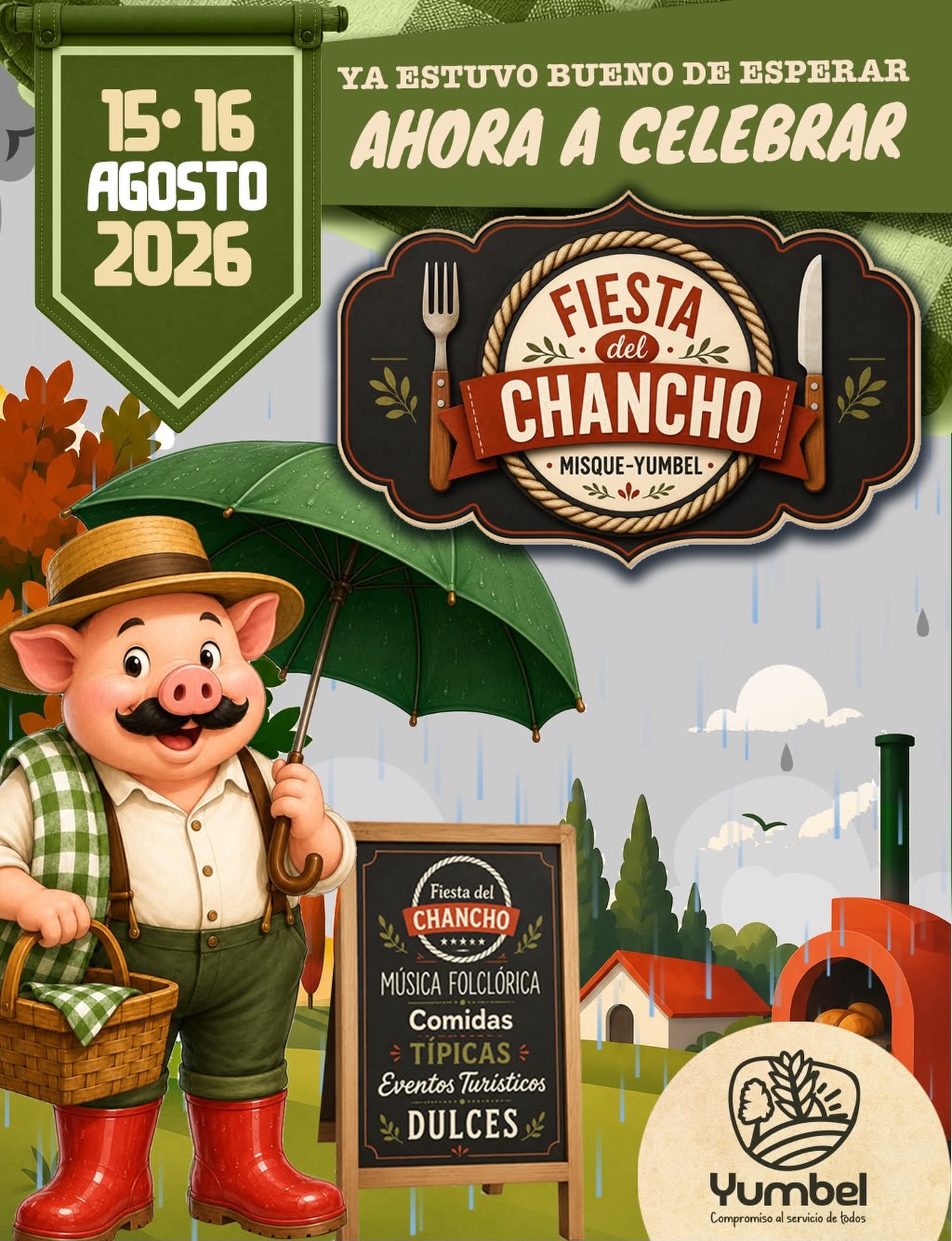 Afiche Fiesta del Chancho Misque - Yumbel.