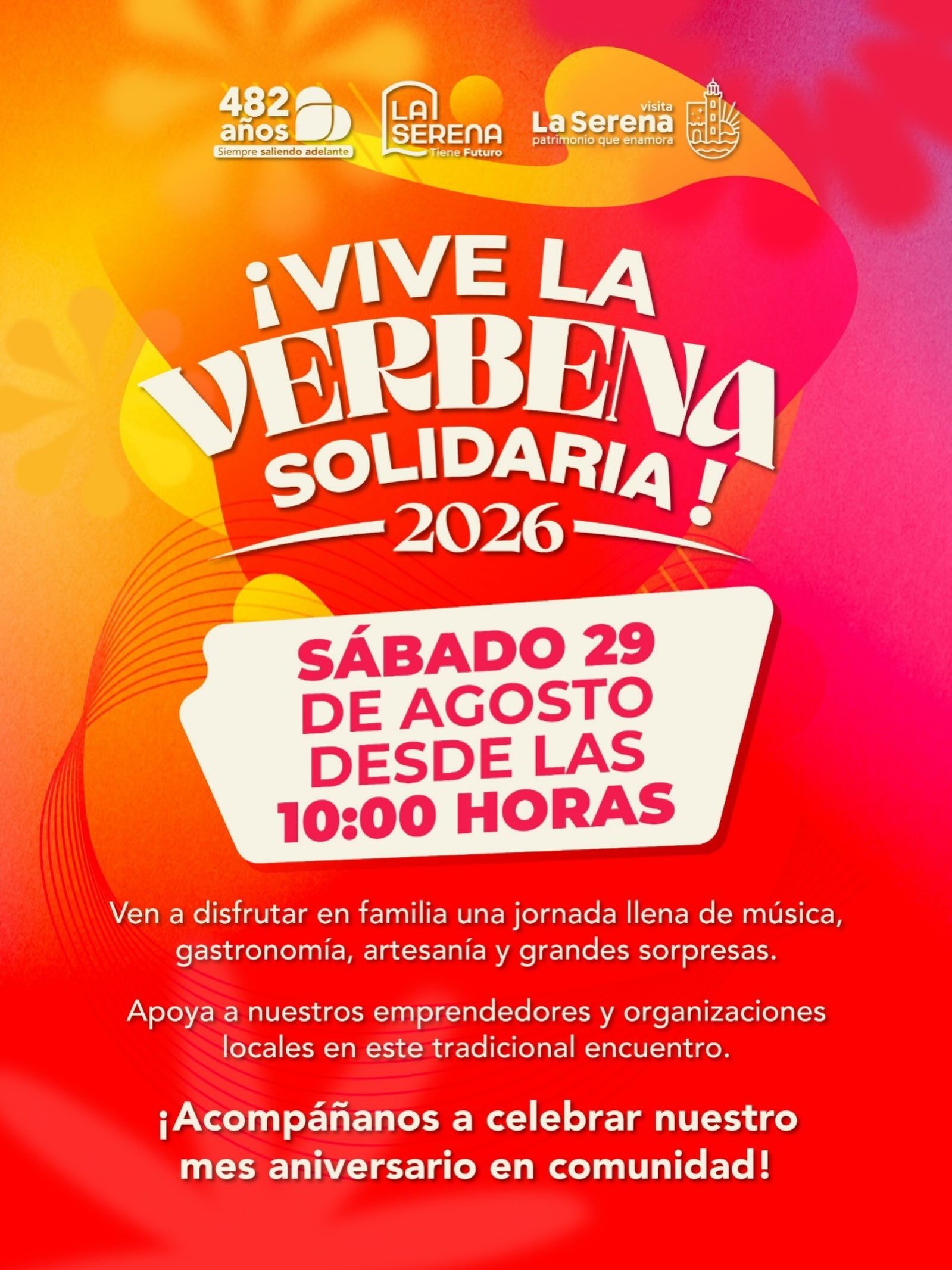 Afiche oficial Verbena Solidaria La Serena.