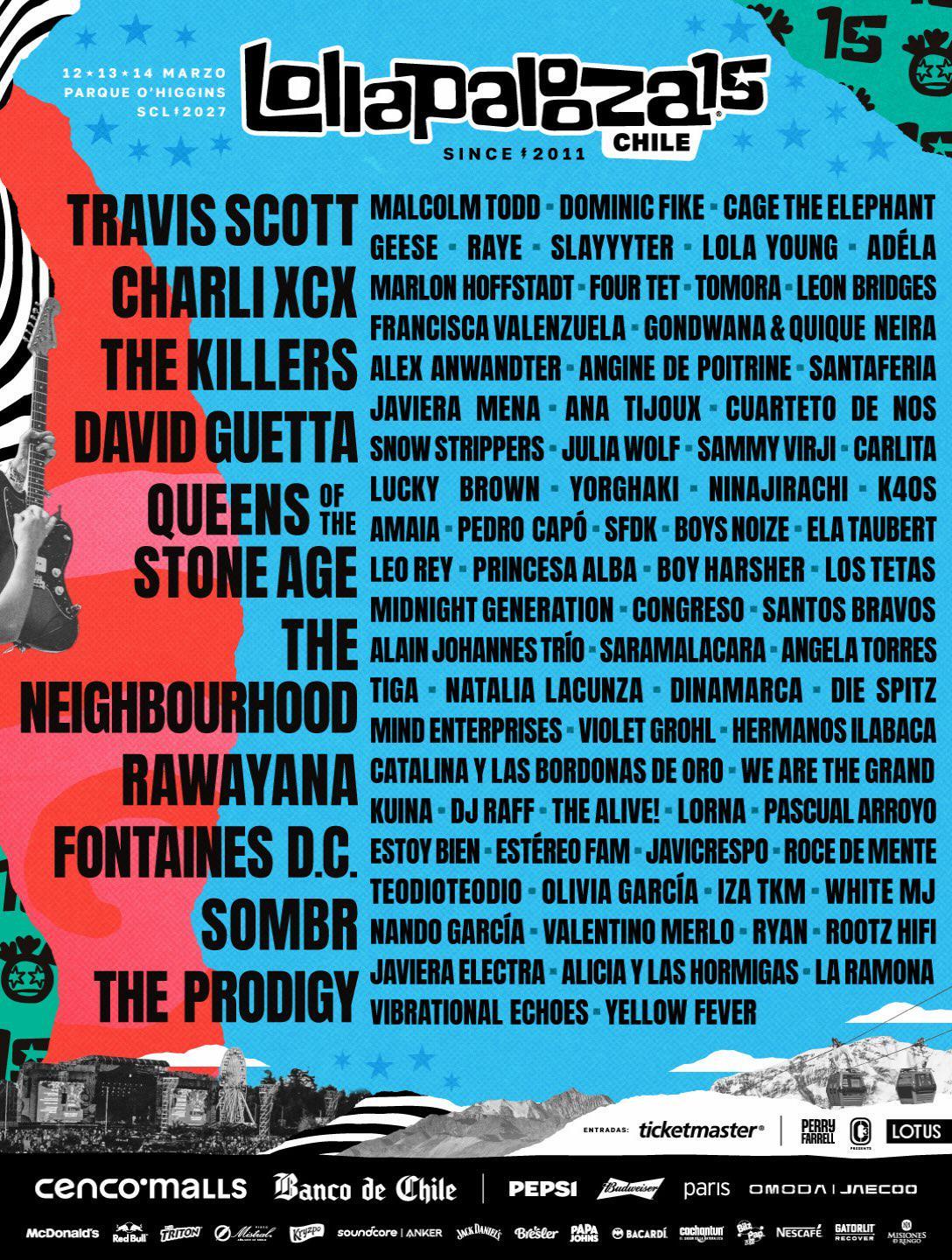 Afiche oficial Lollapalooza Chile 2027.