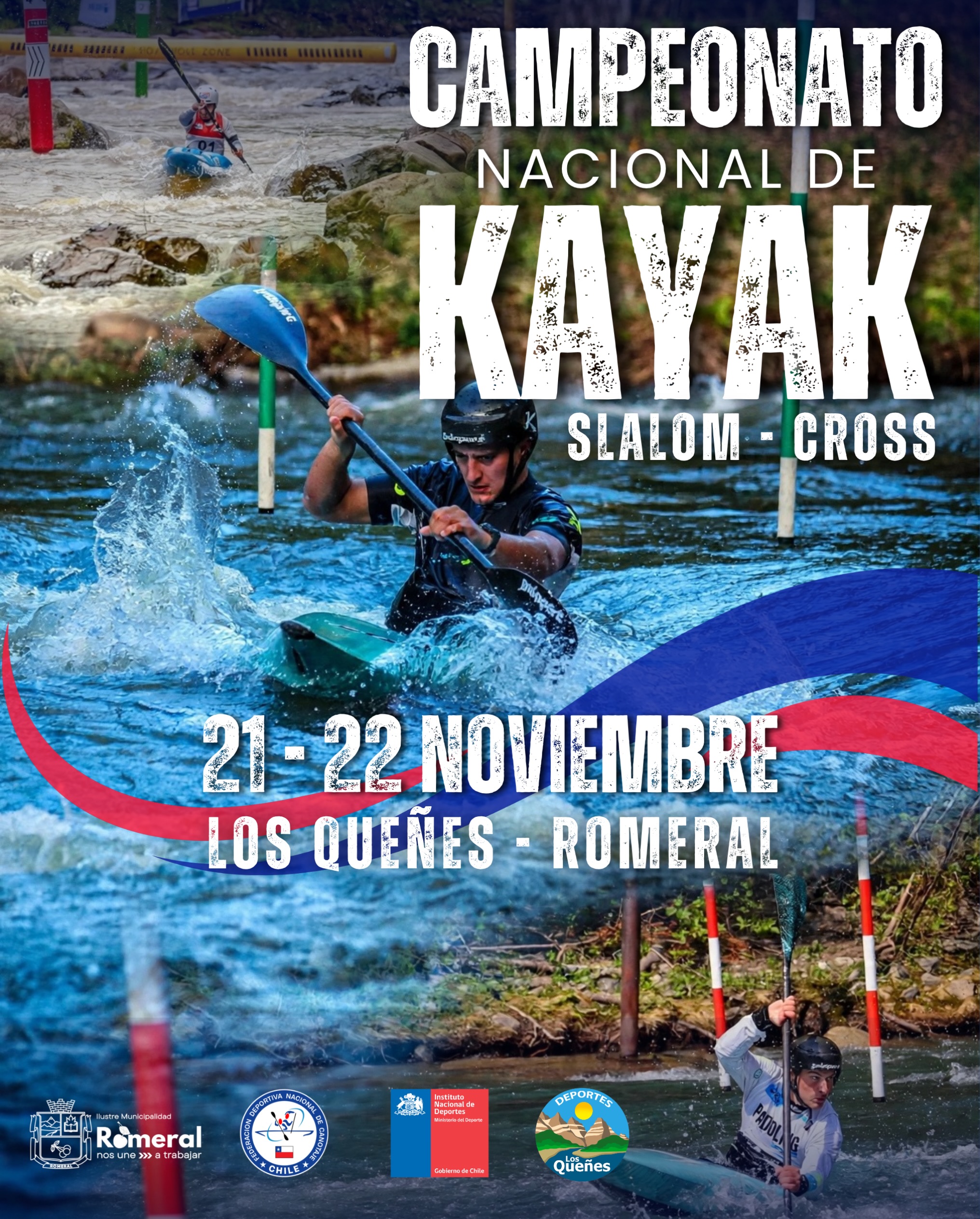 Afiche nacional de kayak en Romeral.